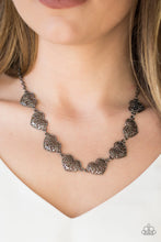 Load image into Gallery viewer, Easy to Adore & Fond Of Hearts - BLACK Necklace/- Bracelet SET