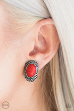 Load image into Gallery viewer, Bedrock Bombshell- Red CLIP ON Earrings
