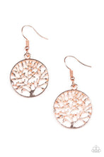 Load image into Gallery viewer, Tree Ring Circust - COPPER Earrings--
