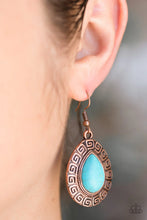 Load image into Gallery viewer, Tribal Tango -- Copper and Blue Earrings