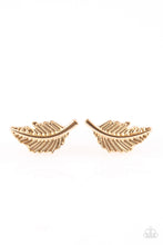 Load image into Gallery viewer, Flying Feathers- Gold Post Earrings