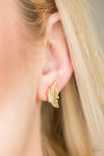 Load image into Gallery viewer, Flying Feathers- Gold Post Earrings