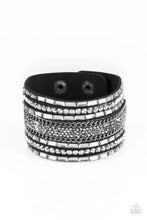 Load image into Gallery viewer, Rhinestone Rumble -BLACK BRACELET