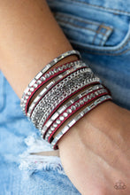 Load image into Gallery viewer, Rhinestone Rumble - Red Urban Bracelet