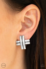Load image into Gallery viewer, Couture Crossover - Silver CLIP ON Earrings
