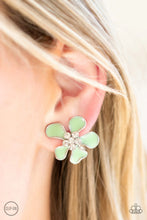 Load image into Gallery viewer, Island Iris- GREEN CLIP ON Earrings
