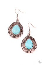 Load image into Gallery viewer, Tribal Tango -- Copper and Blue Earrings