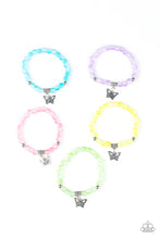 Load image into Gallery viewer, Lil Diva's (kids) heart charmed and butterfly charmed stretch bracelet ***4 for 1***
