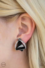 Load image into Gallery viewer, Elegant Edge- BLACK CLIP ON Earrings