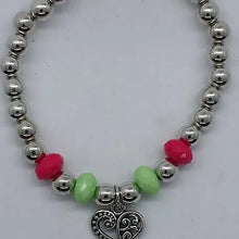 Load image into Gallery viewer, Lil Diva's (kids) heart charmed and butterfly charmed stretch bracelet ***4 for 1***
