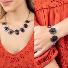 Load image into Gallery viewer, Alberquerque Artisan Black Necklace AND Taos Trendsetter Black Bracelet SOLD AS SET