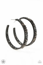 Load image into Gallery viewer, Glitzy by Associations- black hoop earrings