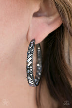 Load image into Gallery viewer, Glitzy by Associations- black hoop earrings