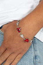 Load image into Gallery viewer, Sweethearts Stroll Necklace/Cluelessly Crushing Bracelet Red SET