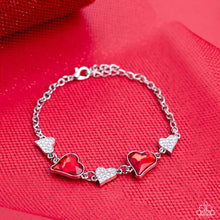 Load image into Gallery viewer, Sweethearts Stroll Necklace/Cluelessly Crushing Bracelet Red SET