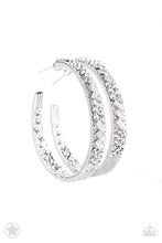 Load image into Gallery viewer, Glitzy by Associations-white hoop earrings