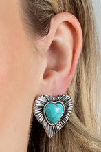 Load image into Gallery viewer, Rustic Romance - Blue Earring