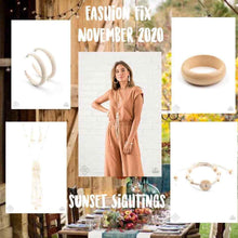 Load image into Gallery viewer, Fashion Fix SET --Macrame Majesty - White Necklace, Twine and Dine hoop earrings, Whimsical Woody Bracelet- SET