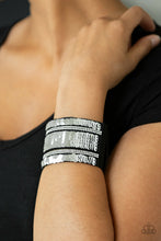 Load image into Gallery viewer, Heads or Mermaid Tail - blue/silver Reversible Bracelet