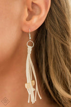 Load image into Gallery viewer, Fashion Fix SET --Macrame Majesty - White Necklace, Twine and Dine hoop earrings, Whimsical Woody Bracelet- SET