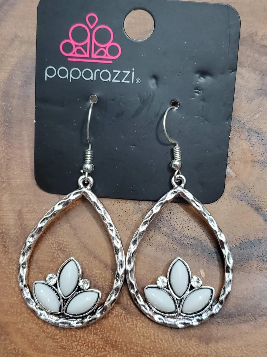 Lotus Laguna  - White Earrings