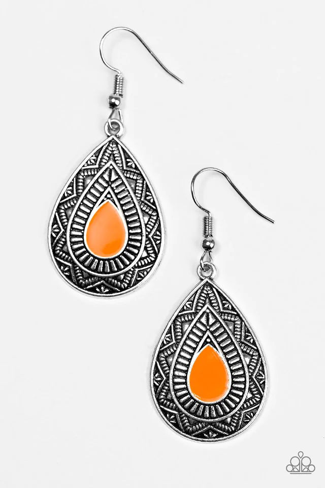 Desert Storm --Orange Earring