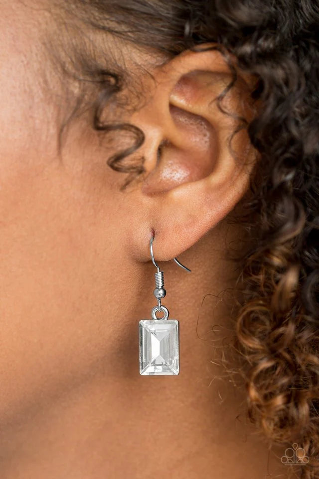 Dining With Divas - White  Earrings