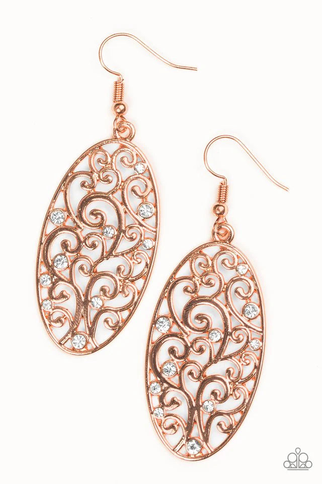 Glistening Gardens  - COPPER Earrings--
