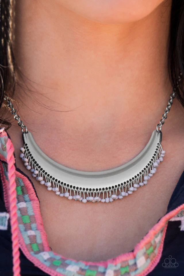 Fringe Out- Silver  Necklace