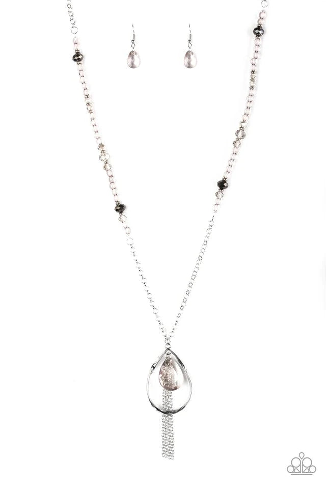 Teardroppin Tassels - Silver Necklace