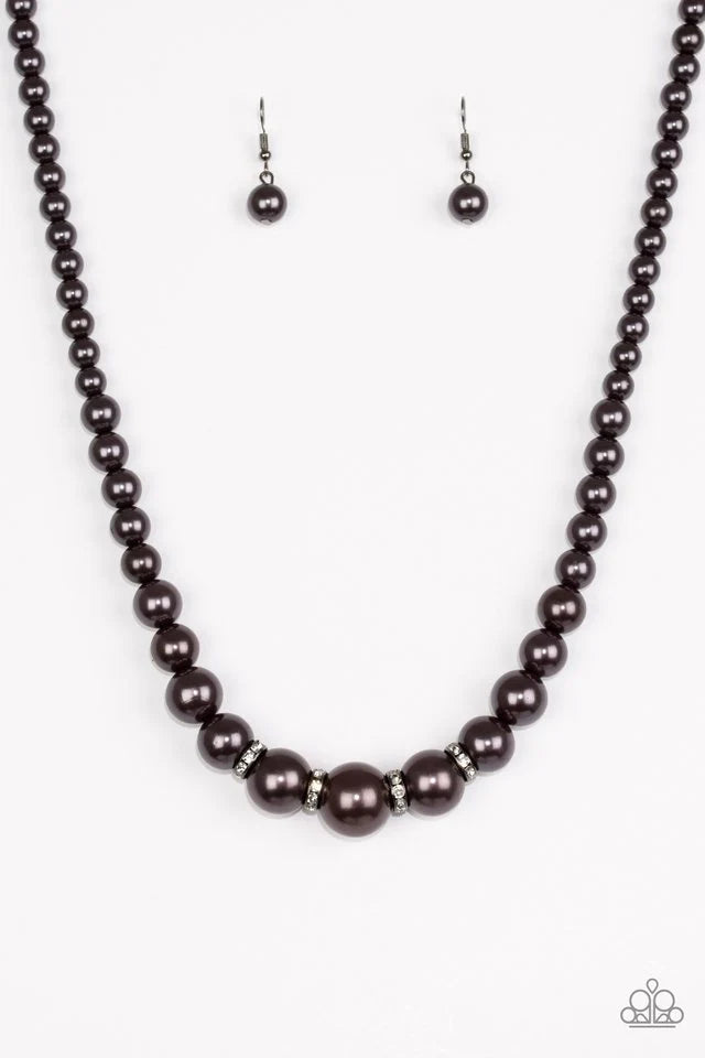 Party Pearls - Black Necklace