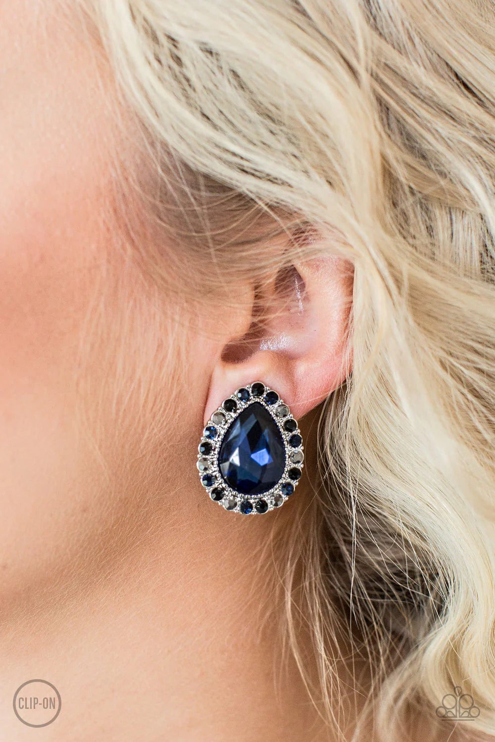 All Haute And Bothered -  BLUE- CLIP ON  Earring