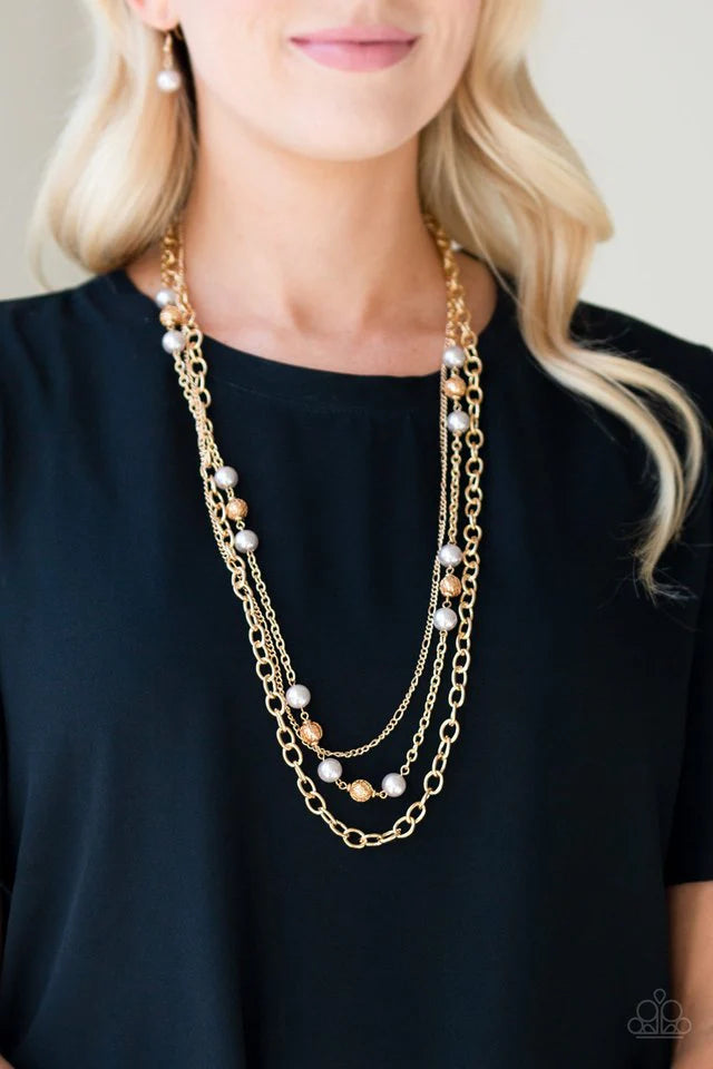 Classical Cadence - Gold Necklace/Bracelet SET