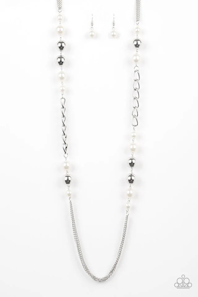 Uptown Talker -WHITE Necklace & All Dressed Uptown WHITE  Bracelet  SET SOLD TOGETHER