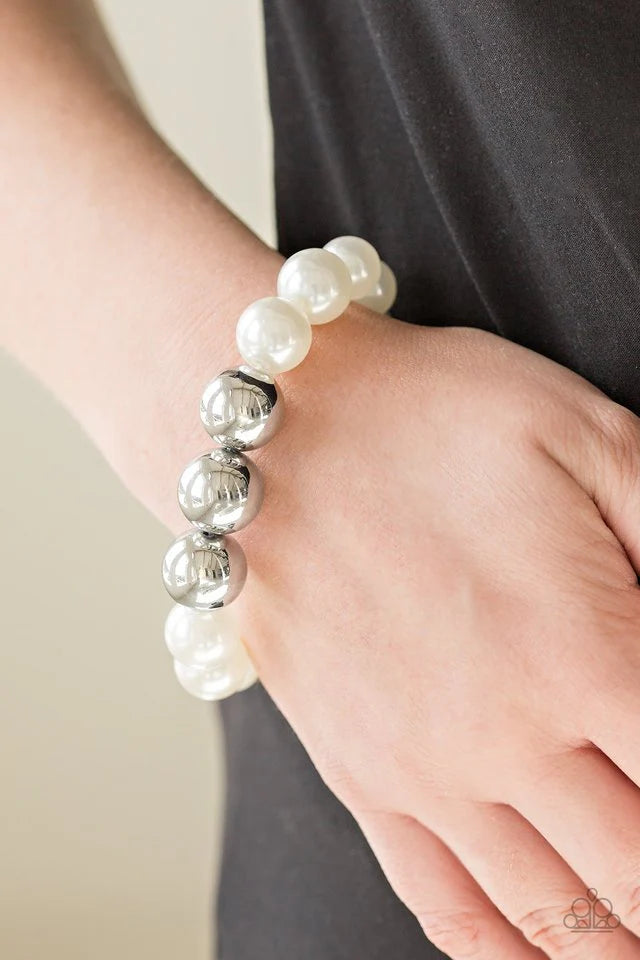 Uptown Talker  and  All Dressed Up - WHITE  Necklace/- Bracelet SET