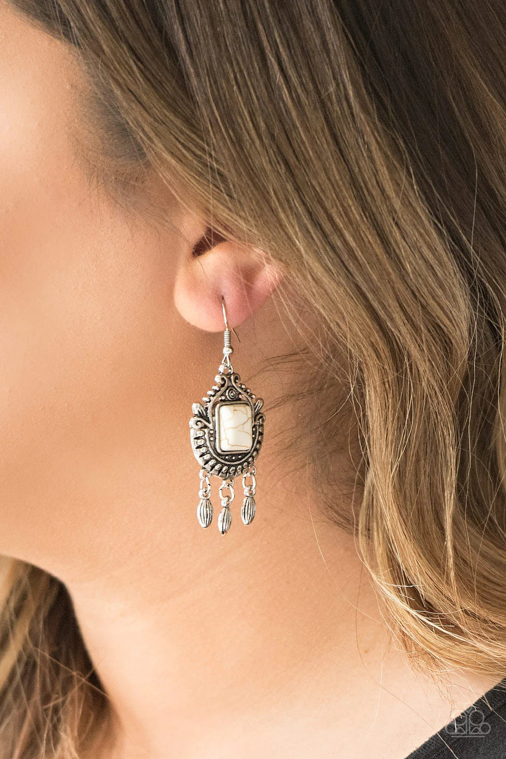 OPEN PASTURES -  White   Earring