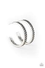 Load image into Gallery viewer, Rugged Retro - Silver Hoop Earrings
