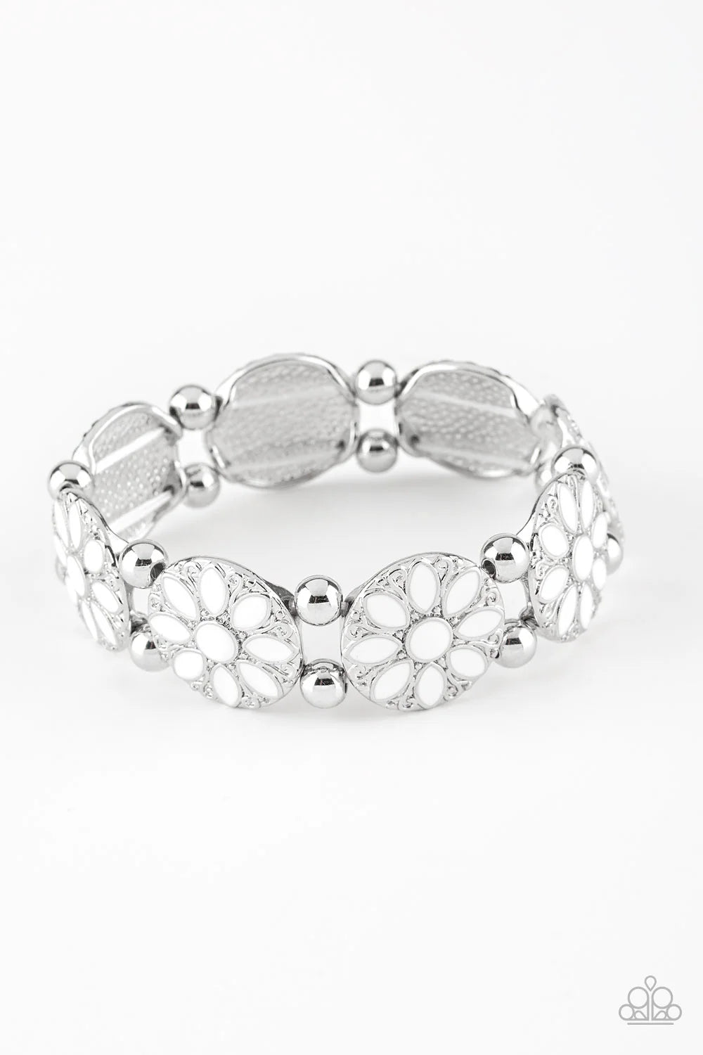 Dancing Dahlia - White  Bracelet