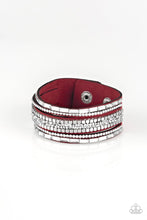 Load image into Gallery viewer, Rebel In Rhinestone  - RED  BRACELET
