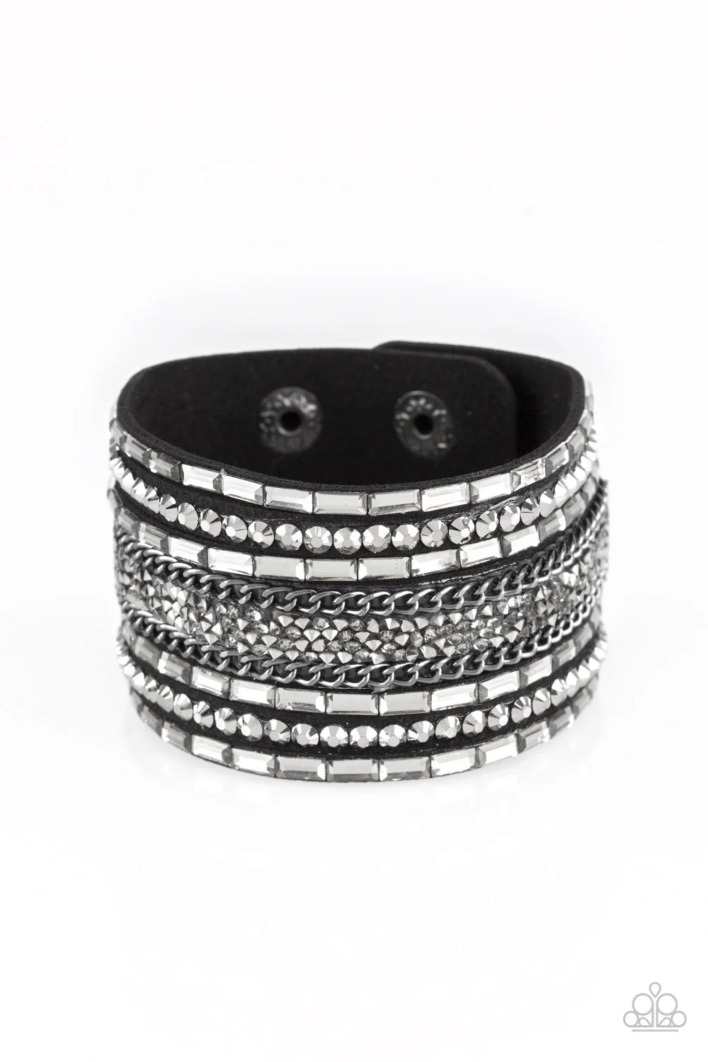 Rhinestone Rumble -BLACK  BRACELET