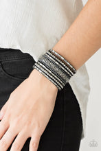 Load image into Gallery viewer, Rhinestone Rumble -BLACK  BRACELET
