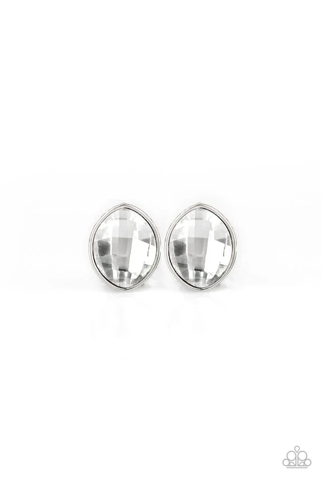 Movie Star Sparkle- White Earrings