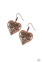 Load image into Gallery viewer, Western Heart  -copper earring

