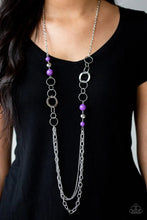 Load image into Gallery viewer, Modern Motley- Purple Necklace
