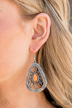 Load image into Gallery viewer, FLORAL FRILL -ORANGE EARRINGS
