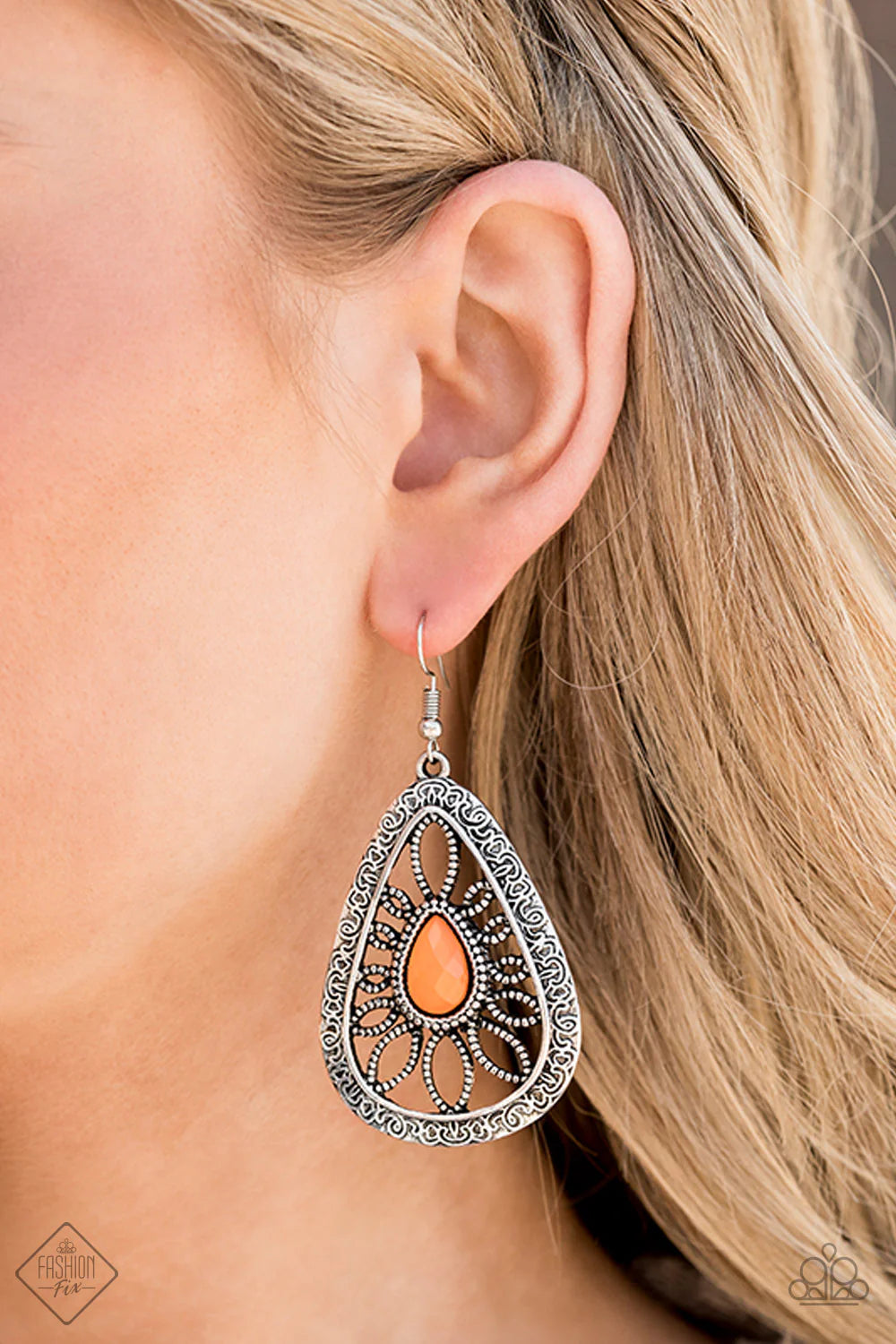 FLORAL FRILL -ORANGE EARRINGS