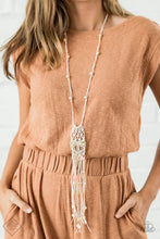 Load image into Gallery viewer, Macrame Majesty white necklace AND Whimsically Woodsy White bracelet  -- SOLD AS SET (Copy)
