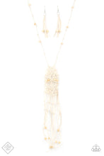 Load image into Gallery viewer, Macrame Majesty white necklace AND Whimsically Woodsy White bracelet  -- SOLD AS SET (Copy)
