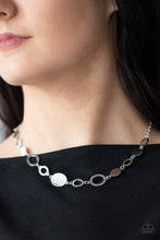 Load image into Gallery viewer, Working Oval Time - Silver  Necklace AND Oval and Out Silver Bracelet--SOLD AS SET
