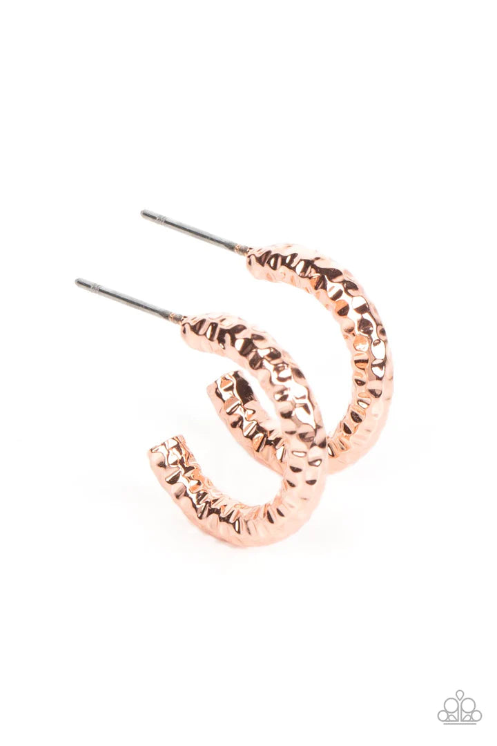 Wandering Wreaths - copper hoop  earrings